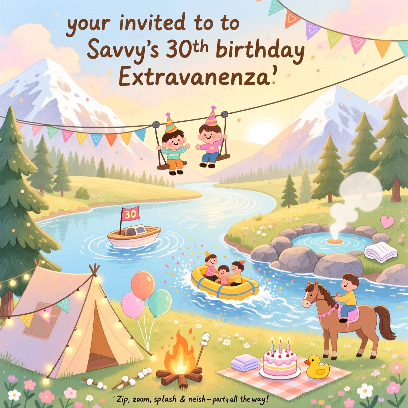 Rafting Birthday Cards - Silly Robot Cards
