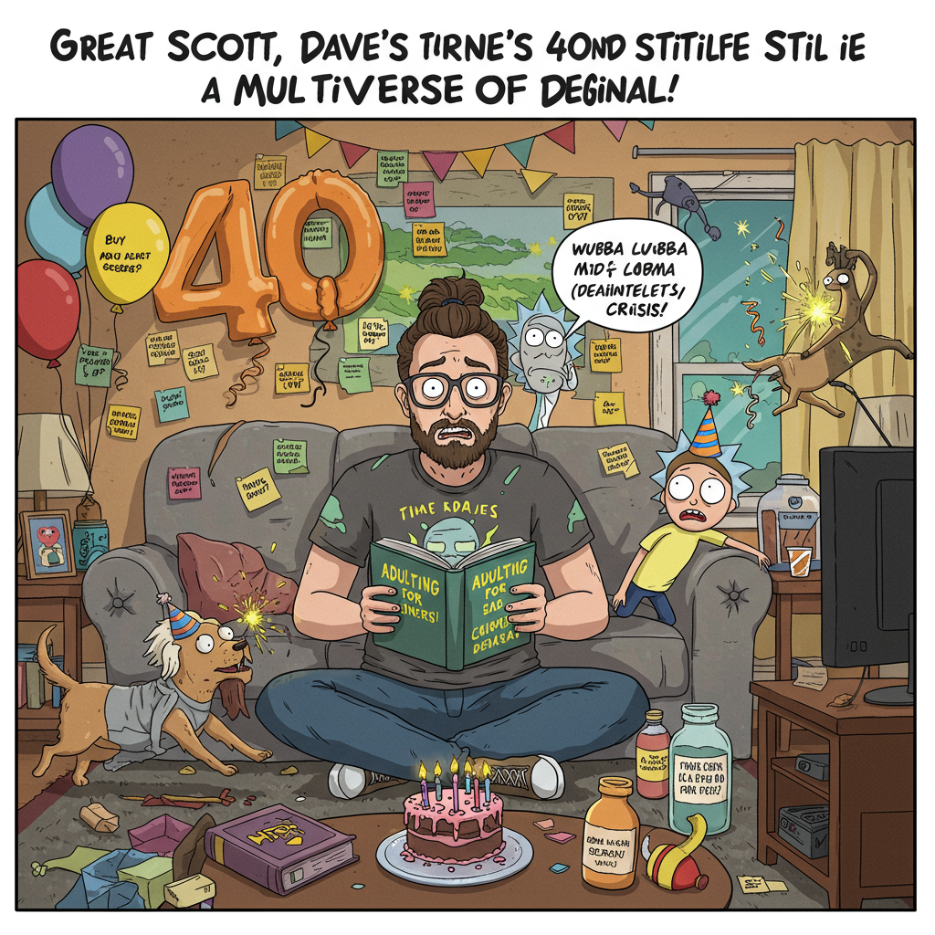 Rick And Morty Funny Birthday Card – Cartoon Fan Art, 7x5 Inch Folded