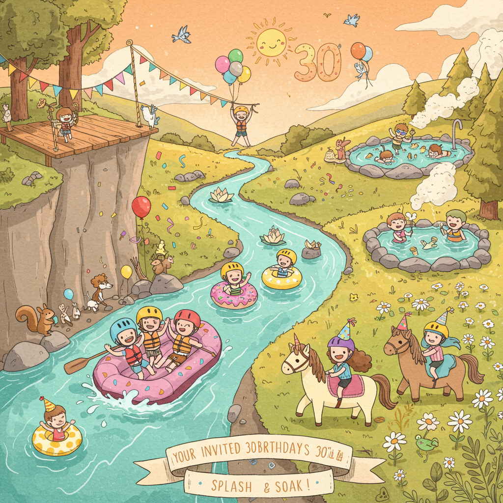 1) Birthday AI Generated Card - Ziplining, horse riding, tubing ...