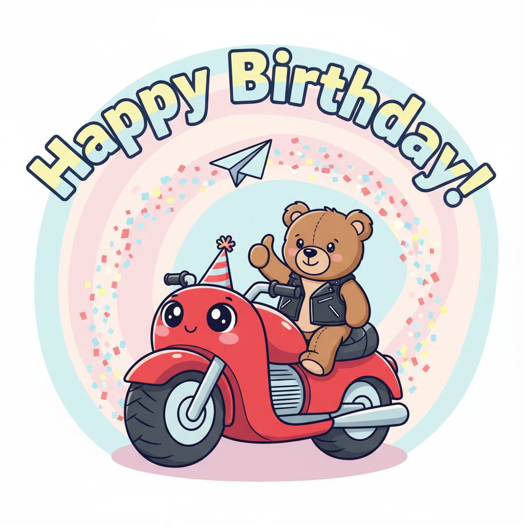 Motorcycle Birthday Cards | Silly Robot Cards