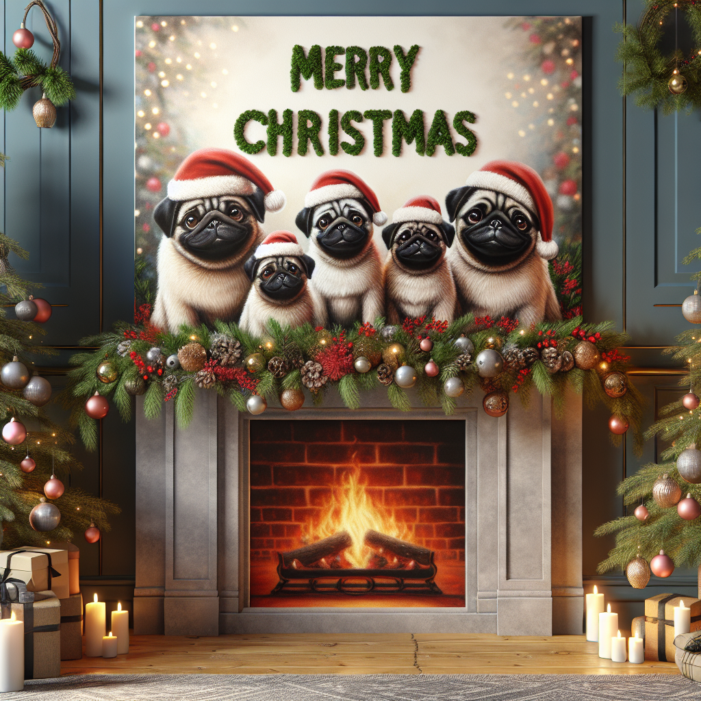Pug Christmas Cards - Silly Robot Cards