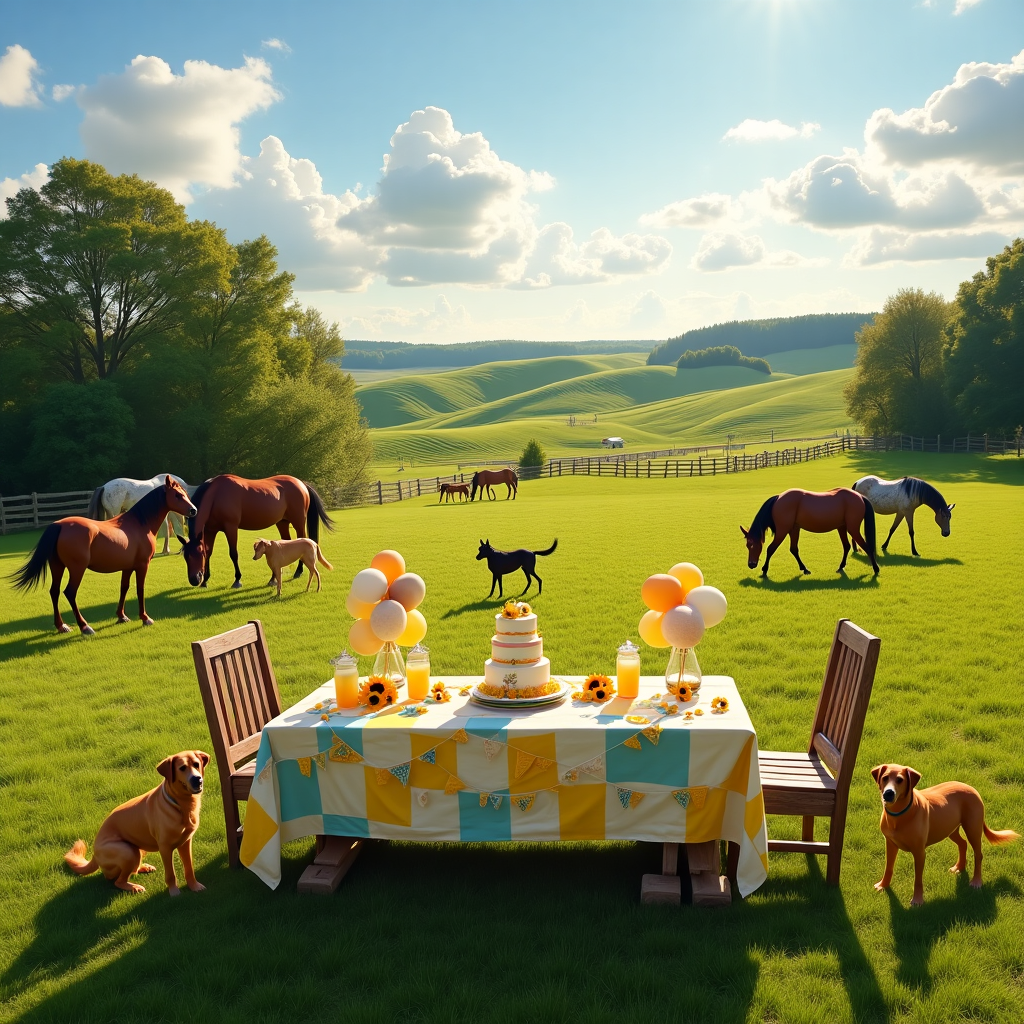 Horse paddock Birthday Cards - Silly Robot Cards