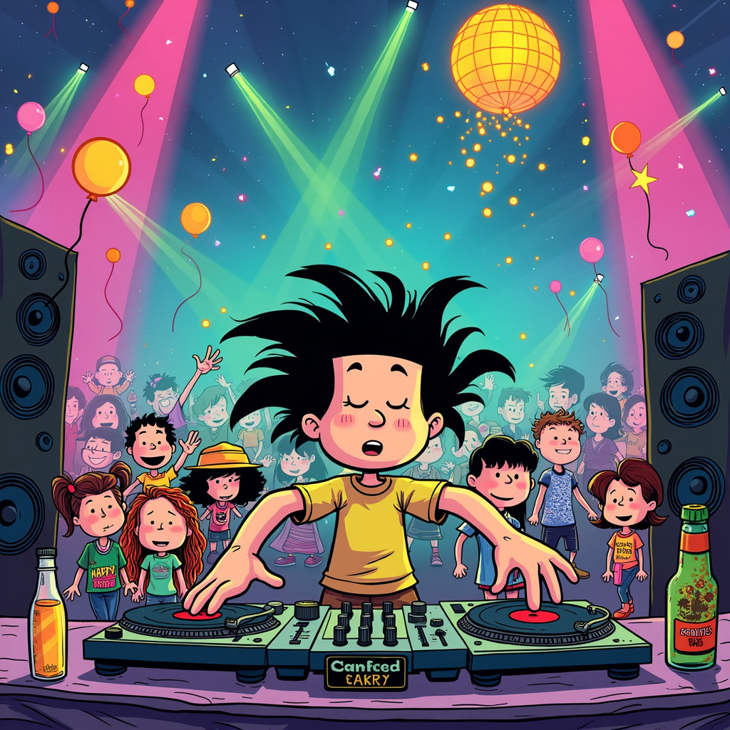 2) Birthday AI Generated Card - 90's UK rave , DJ on 1210's, Dreamscape ...