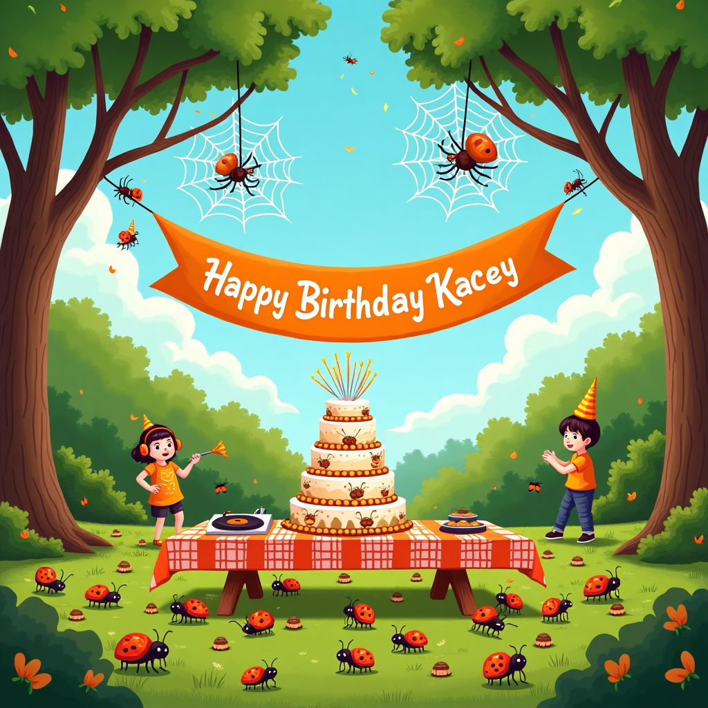 1) Birthday AI Generated Card - Colour orange, Happy birthday Kacey ...
