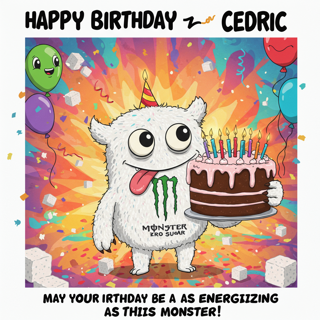 Monster Energy Birthday Cards - Silly Robot Cards