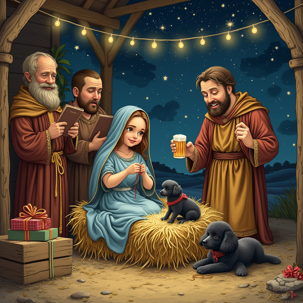 Animals in Nativity Christmas Cards - Silly Robot Cards