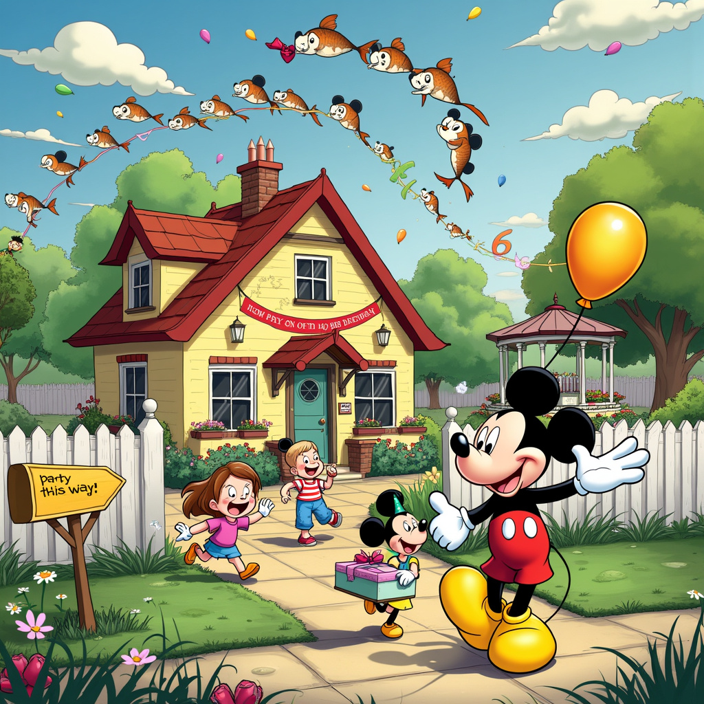 Mickey Mouse Birthday Cards Ideas - Silly Robot Cards