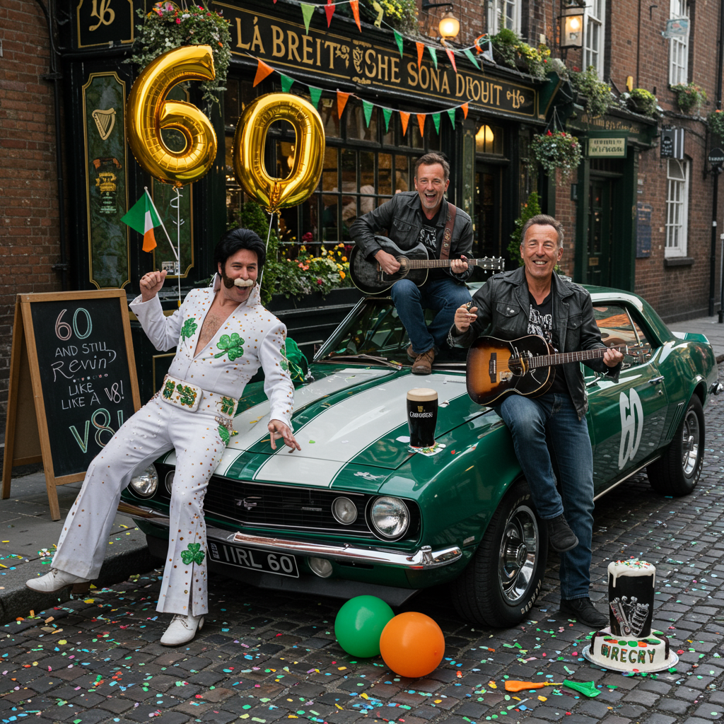 Pub Scene Birthday Cards - Silly Robot Cards, image size:1024x1024