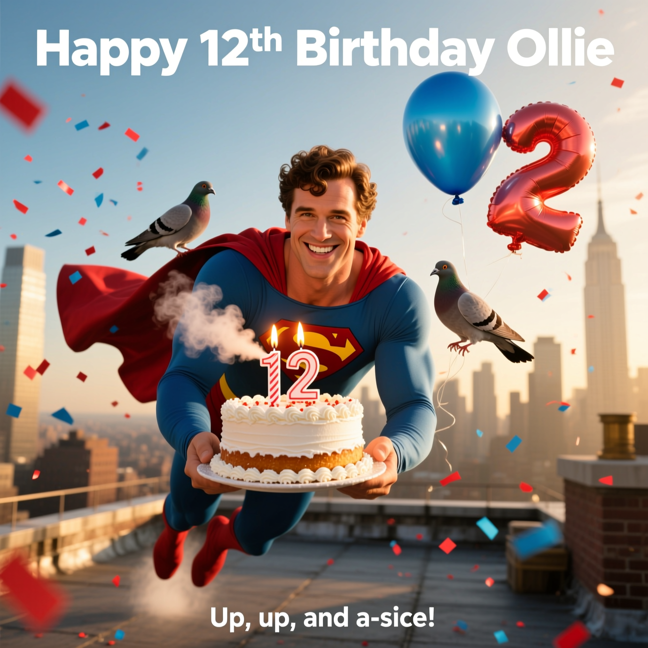 1) Birthday AI Generated Card - Christopher reeve , Superman , and (e7b3a)
