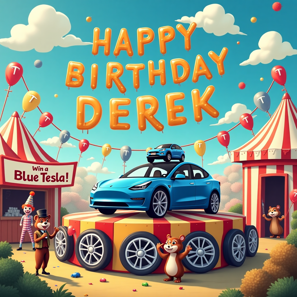 Electric Vehicles Birthday Cards - Silly Robot Cards