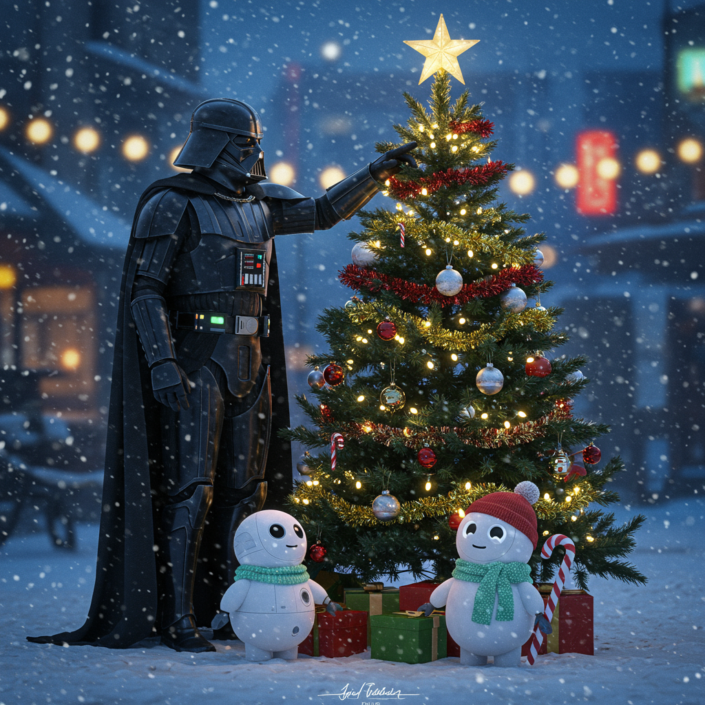 Sci-fi Christmas Cards - Silly Robot Cards, image size:1024x1024