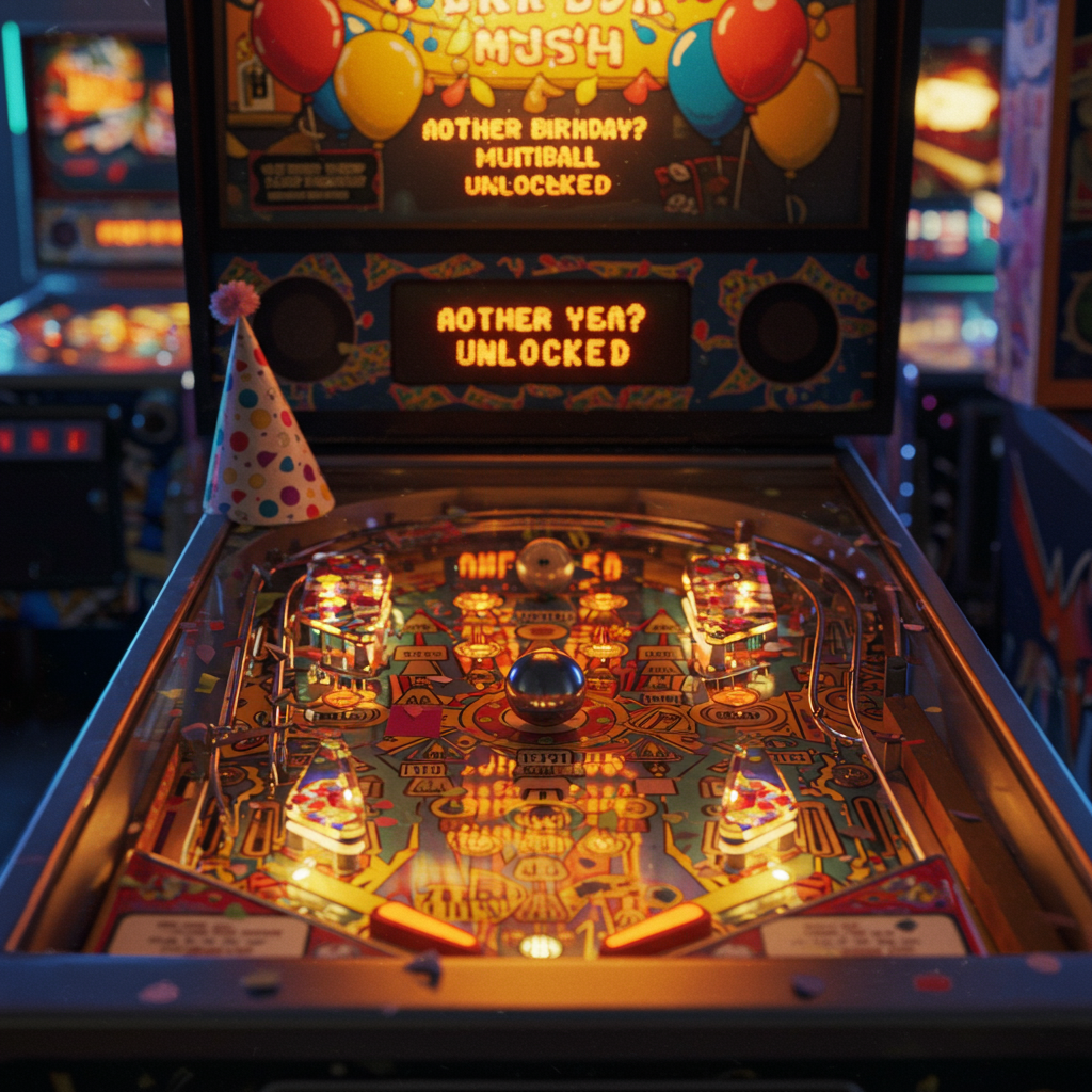 Pinball Card Game Pinball machines Birthday Cards - Silly Robot Cards