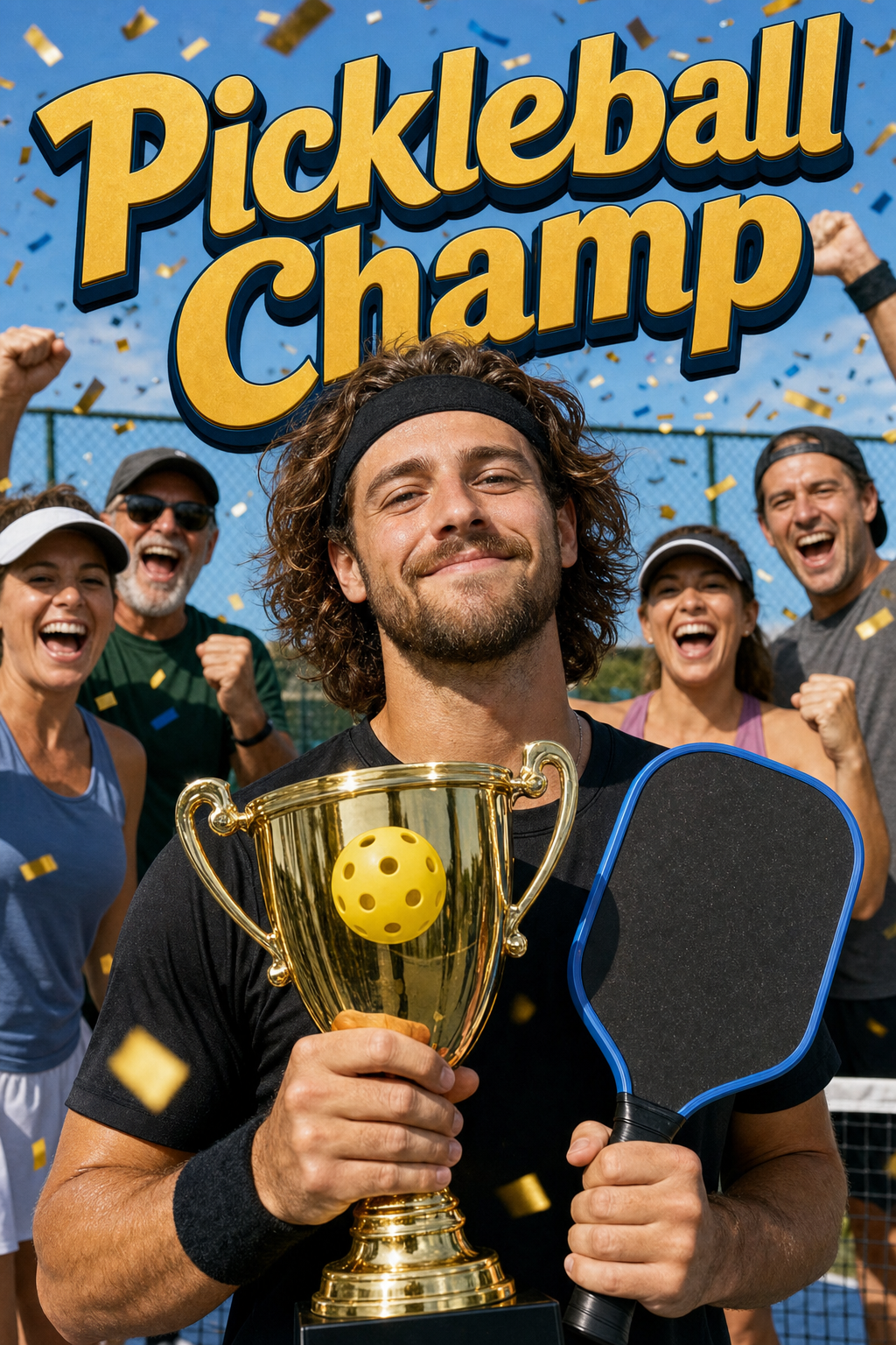 Pickleball Birthday Champion Face Swap Card card preview