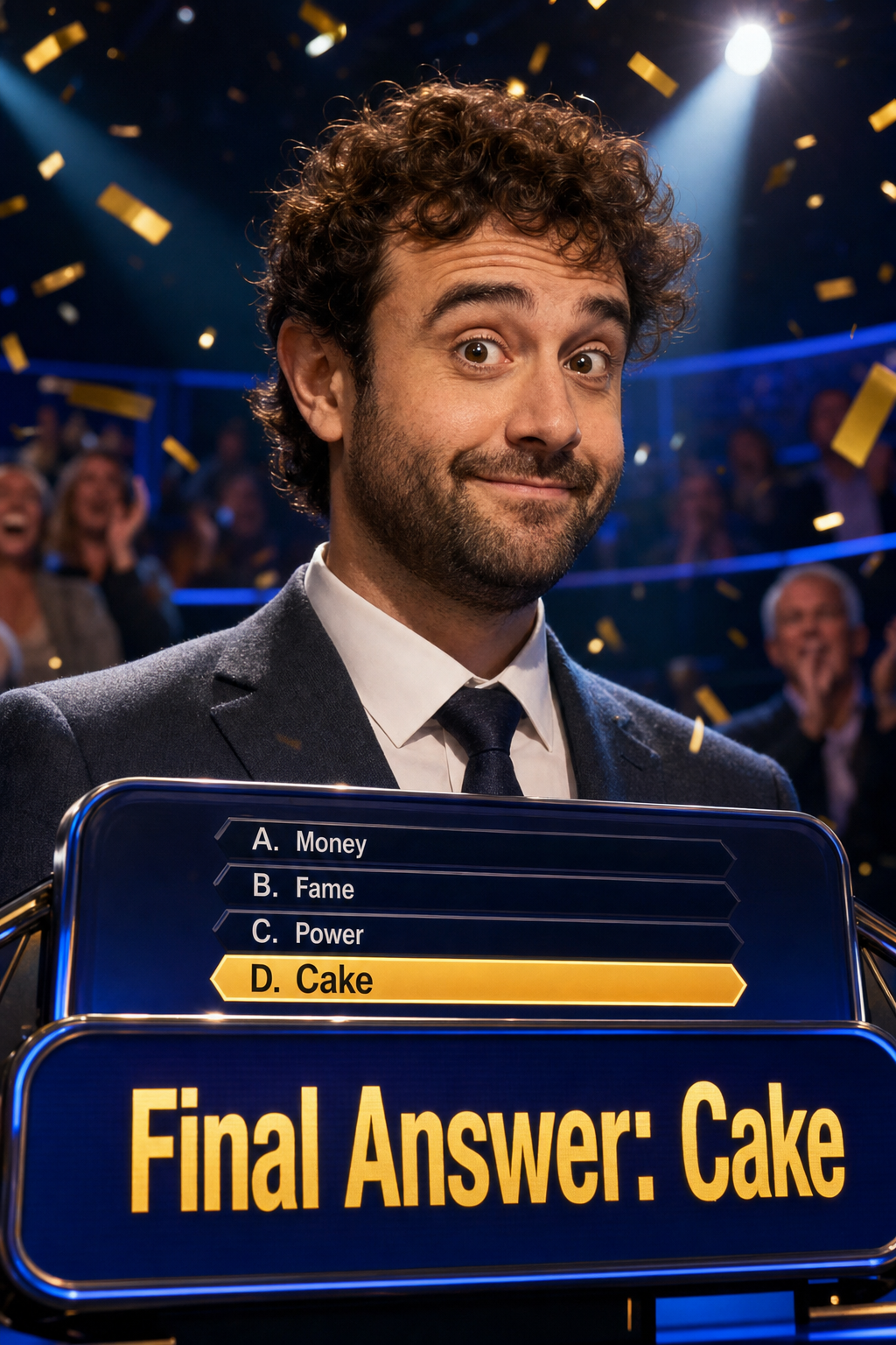 Quiz Show Final Answer Birthday Face Swap Card card preview