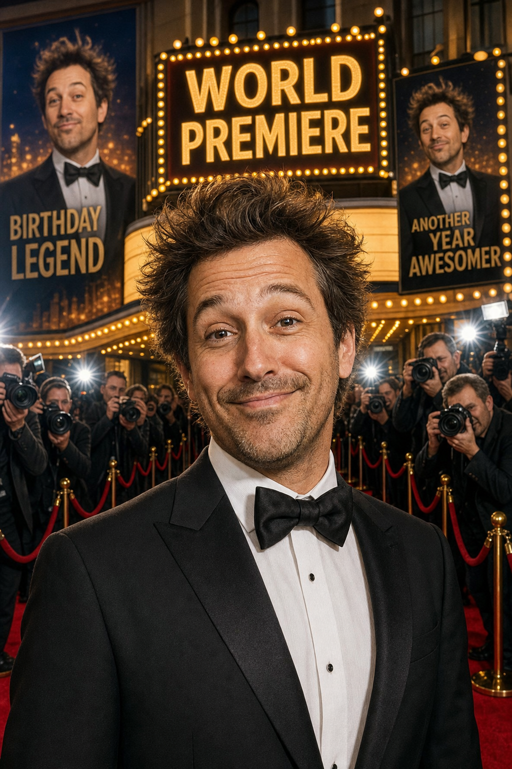 Red Carpet Birthday Premiere Face Swap Card card preview