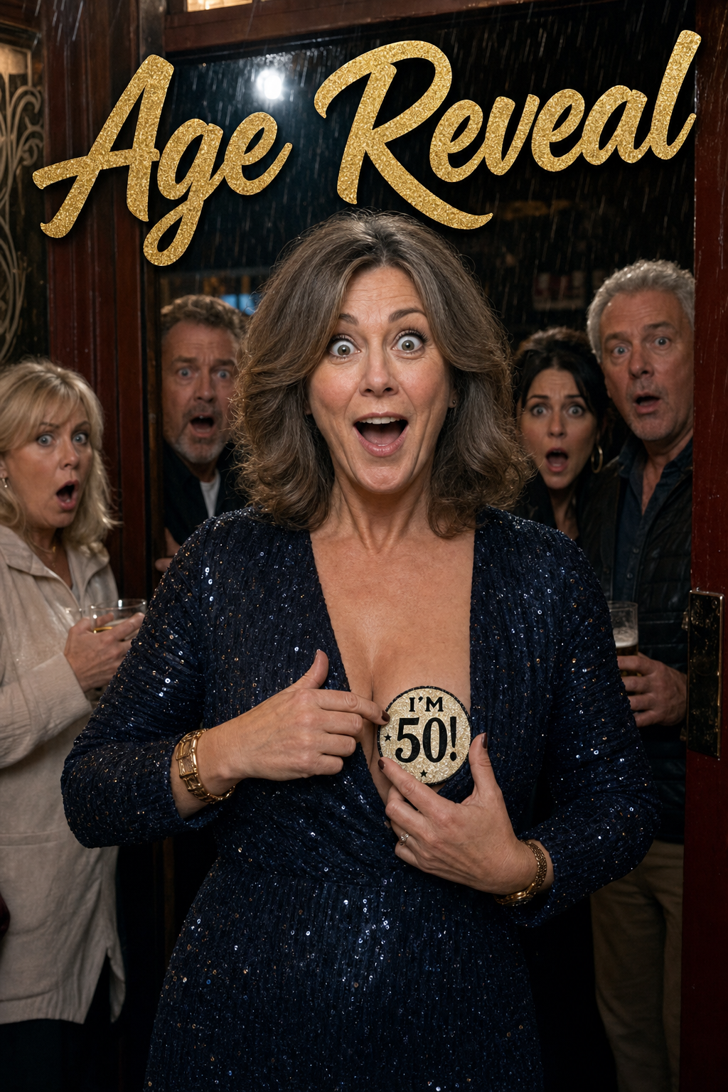 Soap Opera Birthday Reveal Face Swap Card card preview