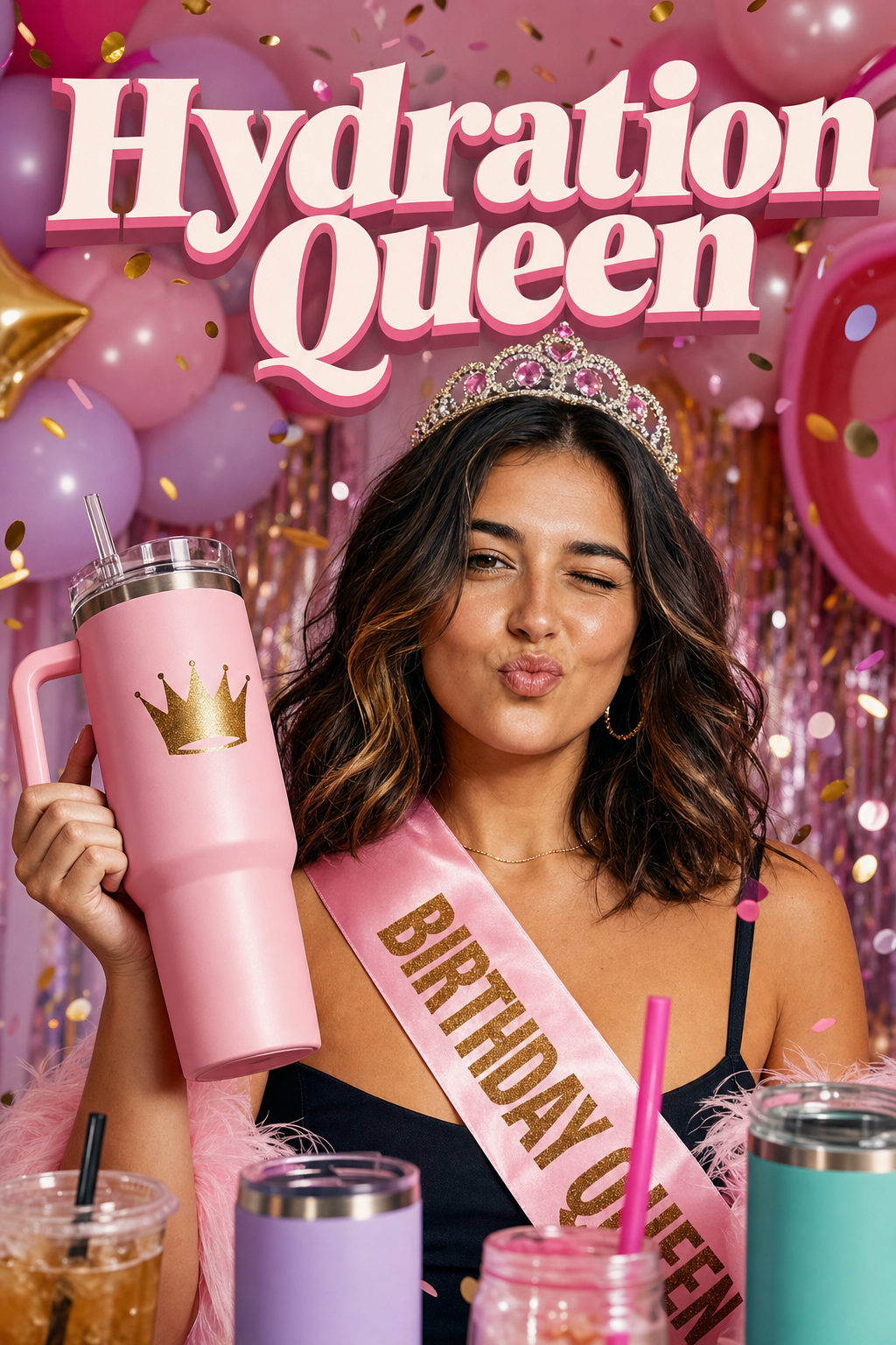 Stanley Cup Hydration Queen Face Swap Card card preview