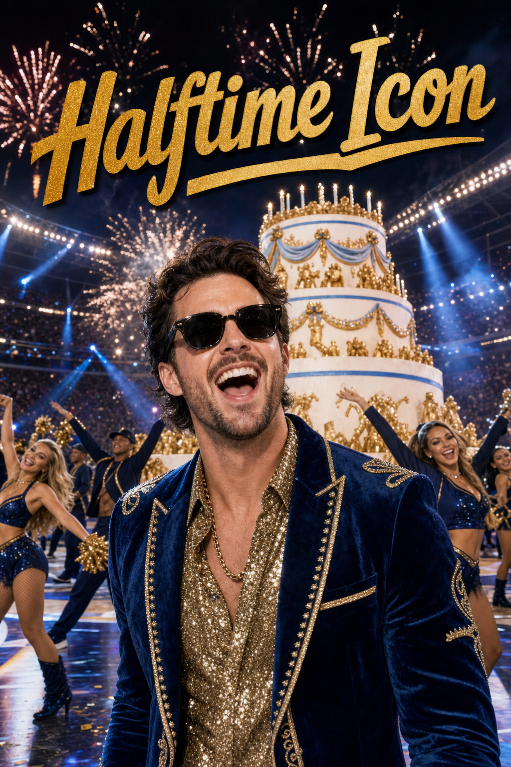 Super Bowl Halftime Birthday Star Face Swap Card card preview