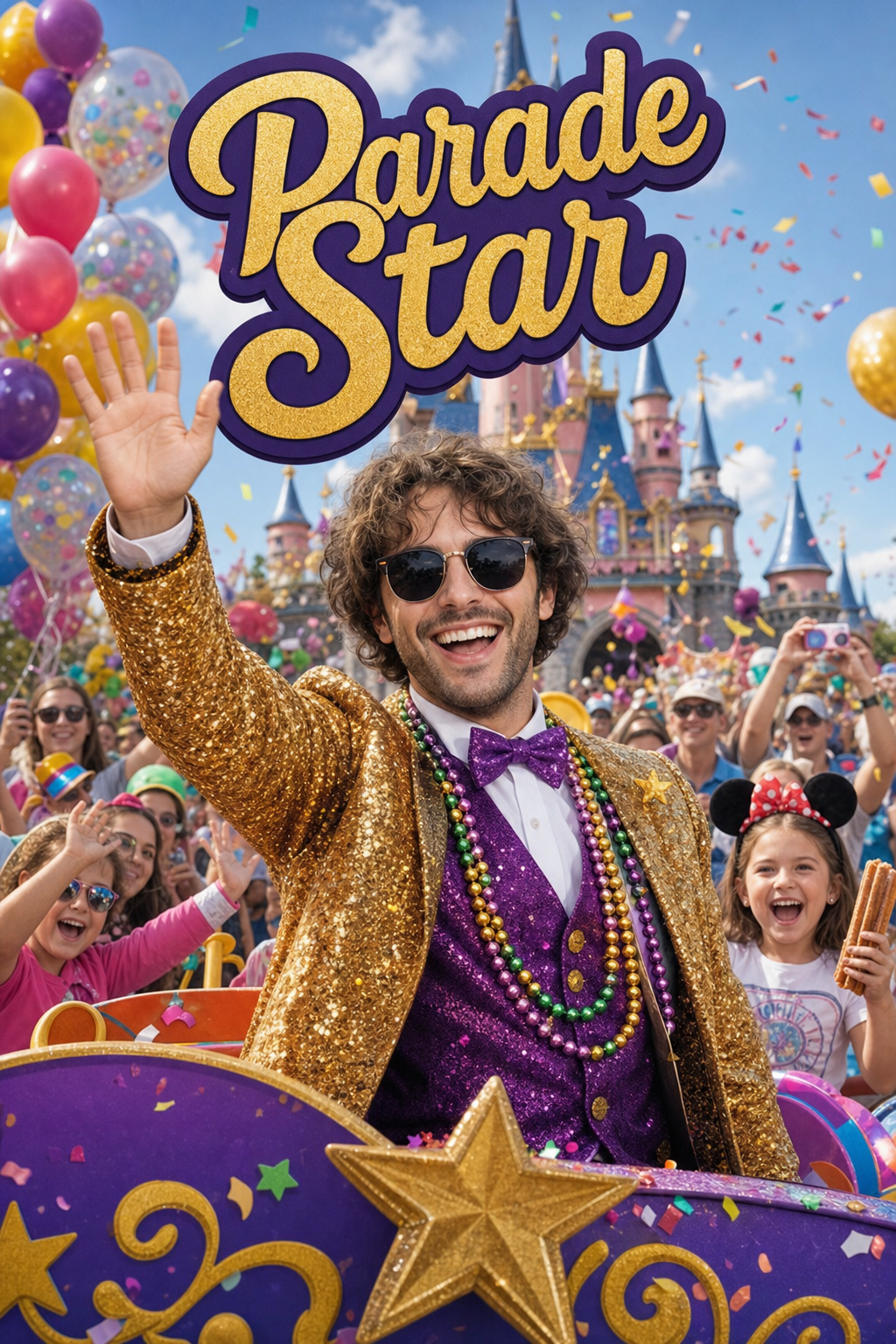 Theme Park Birthday Parade Face Swap Card card preview