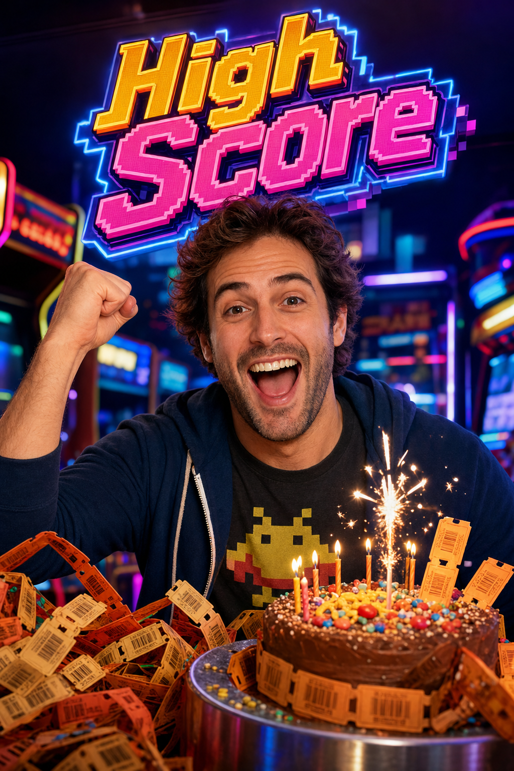 Retro Arcade Birthday High Score Face Swap Card card preview