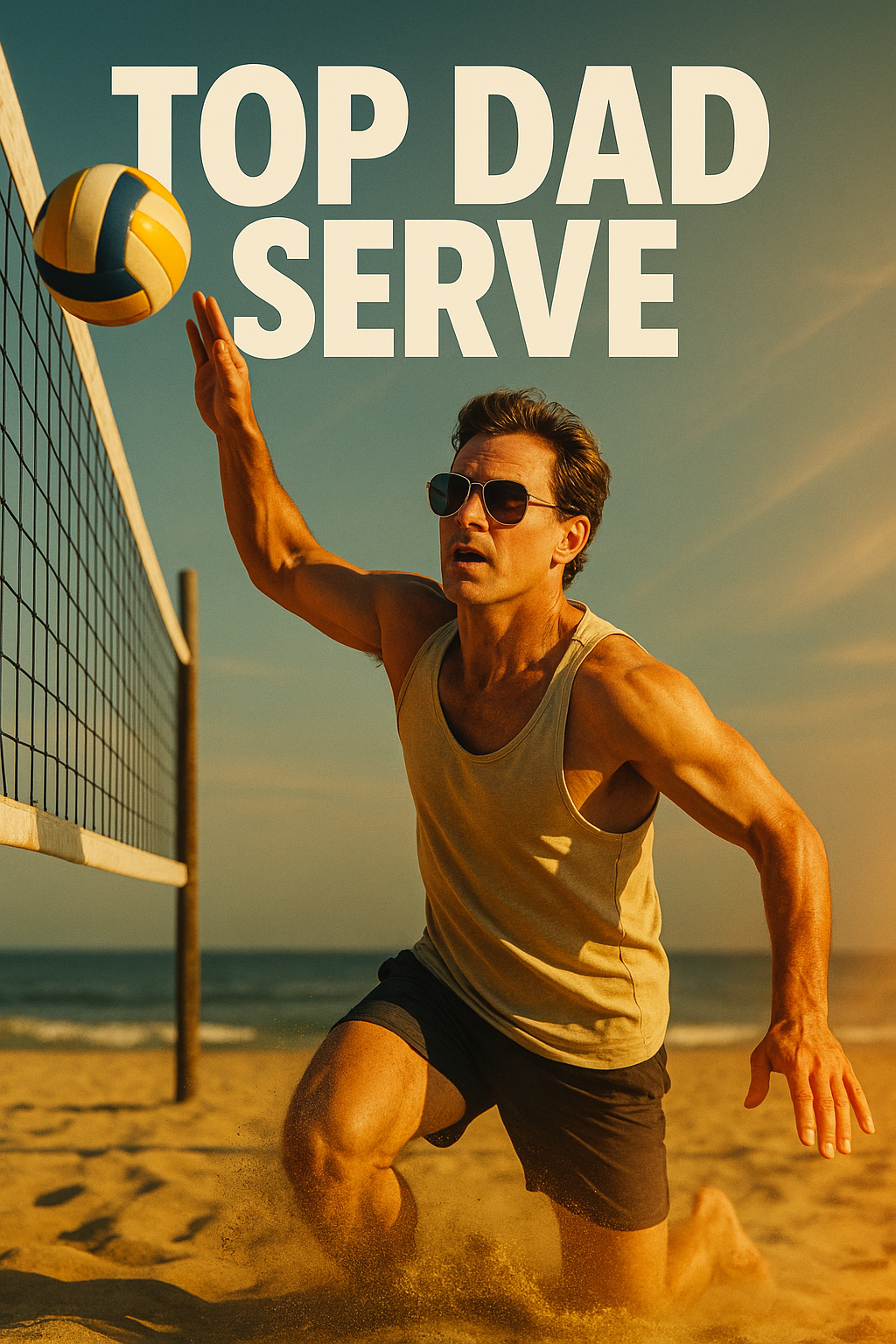 Top Gun Beach Volleyball Father’s Day Face Swap Card card preview