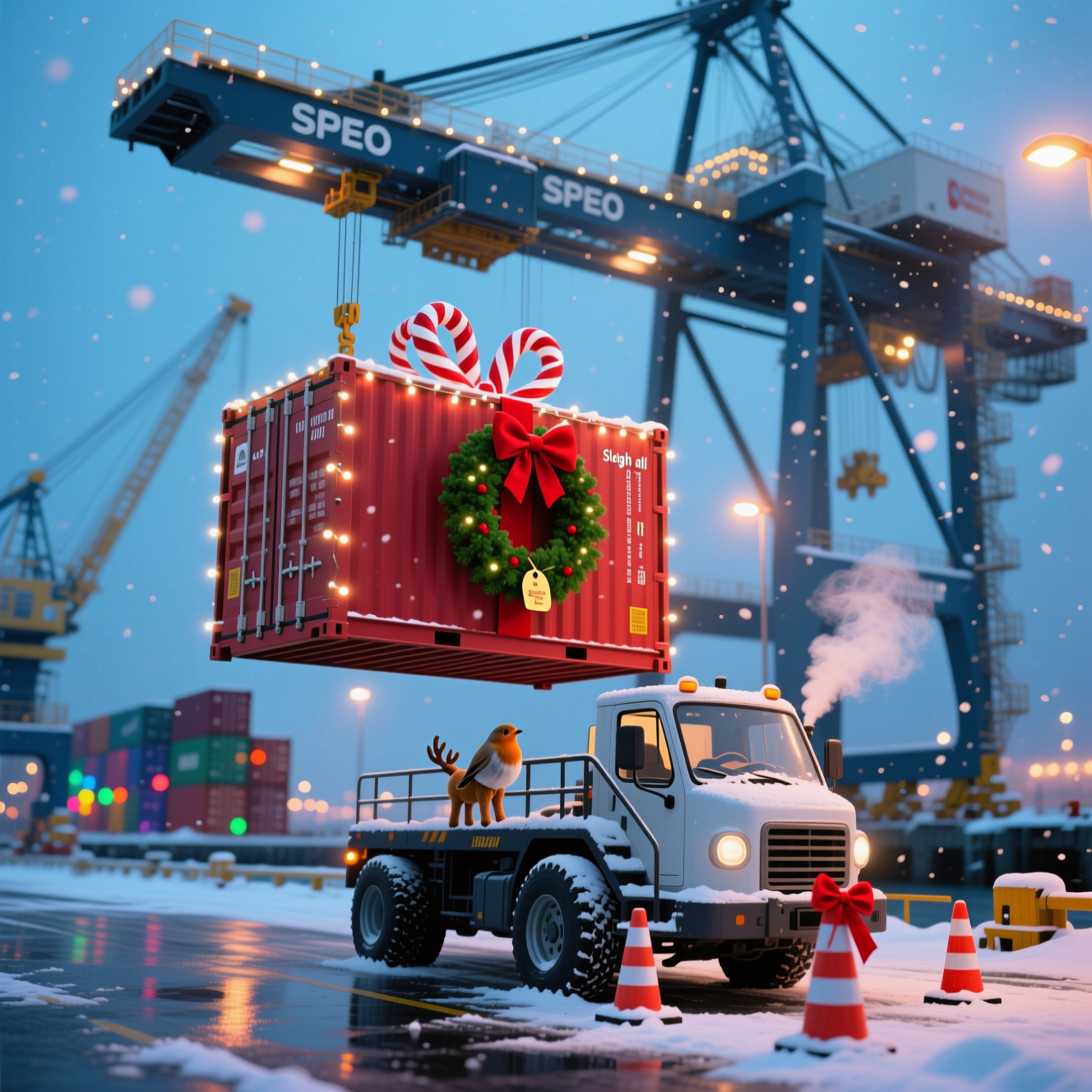 Container Shipping Christmas Cards - Silly Robot Cards