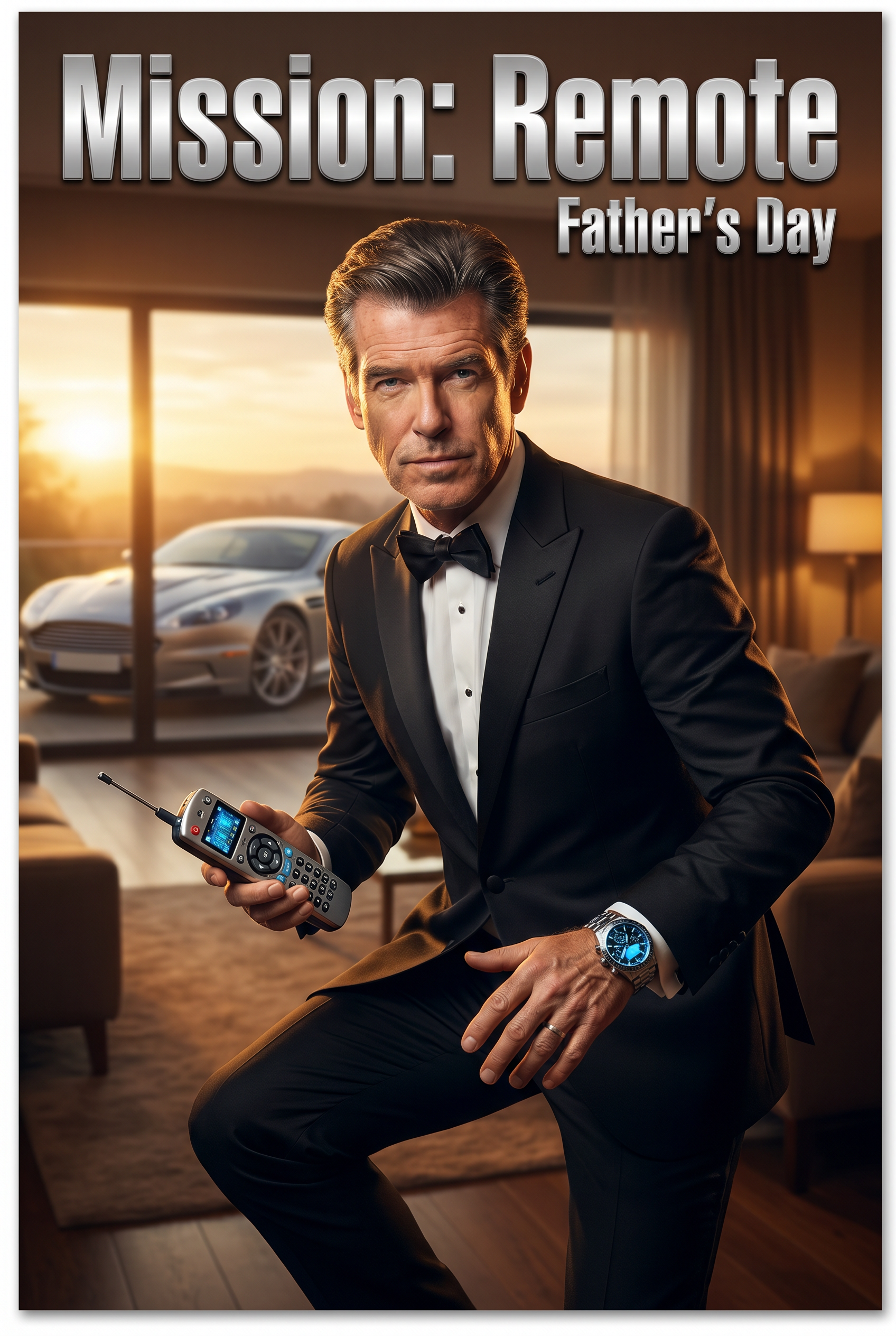 Bond Style Dad Mission Father's Day card preview