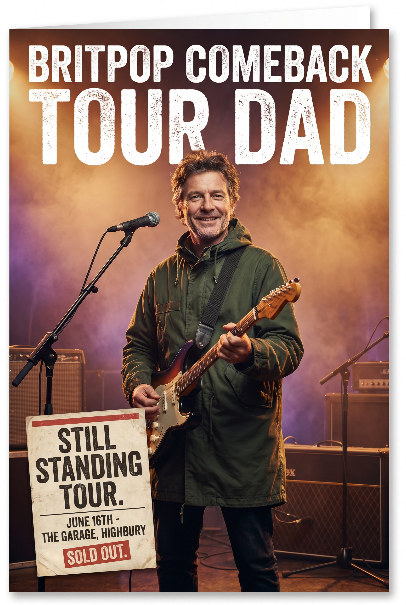 Britpop Comeback Tour Dad Father's Day card preview