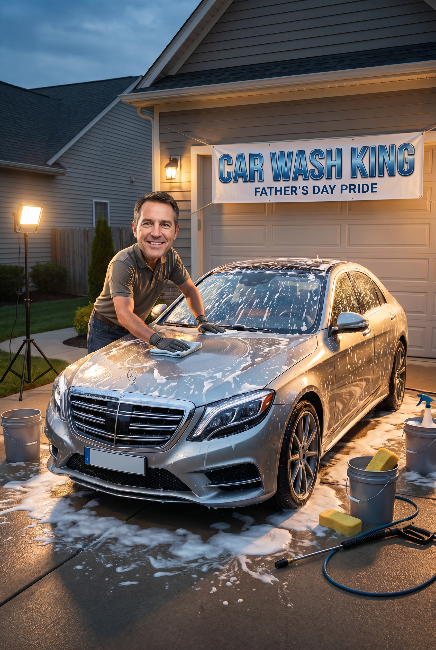 Car Wash King Father's Day card preview