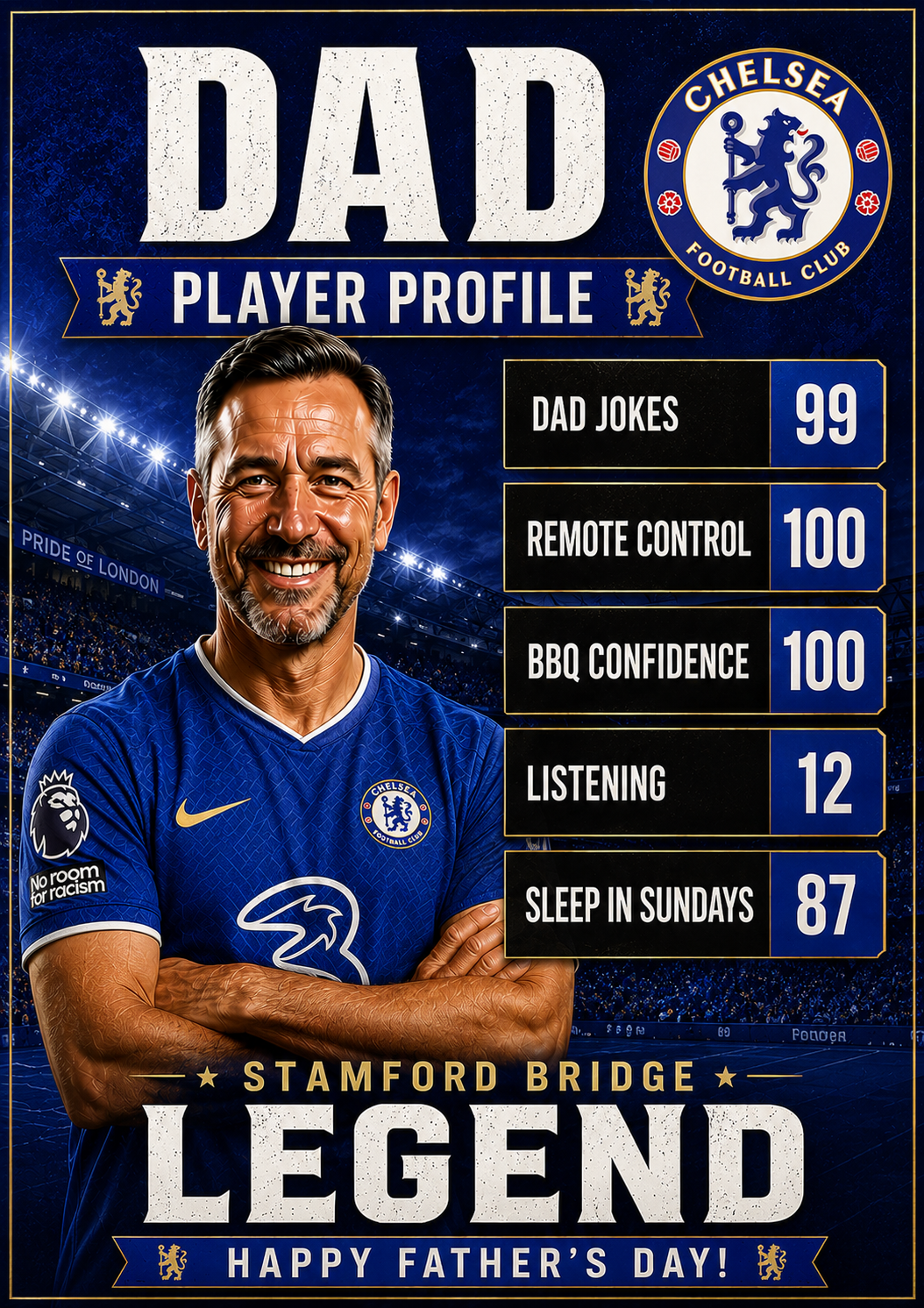 Chelsea Player Profile Dad Father's Day card preview