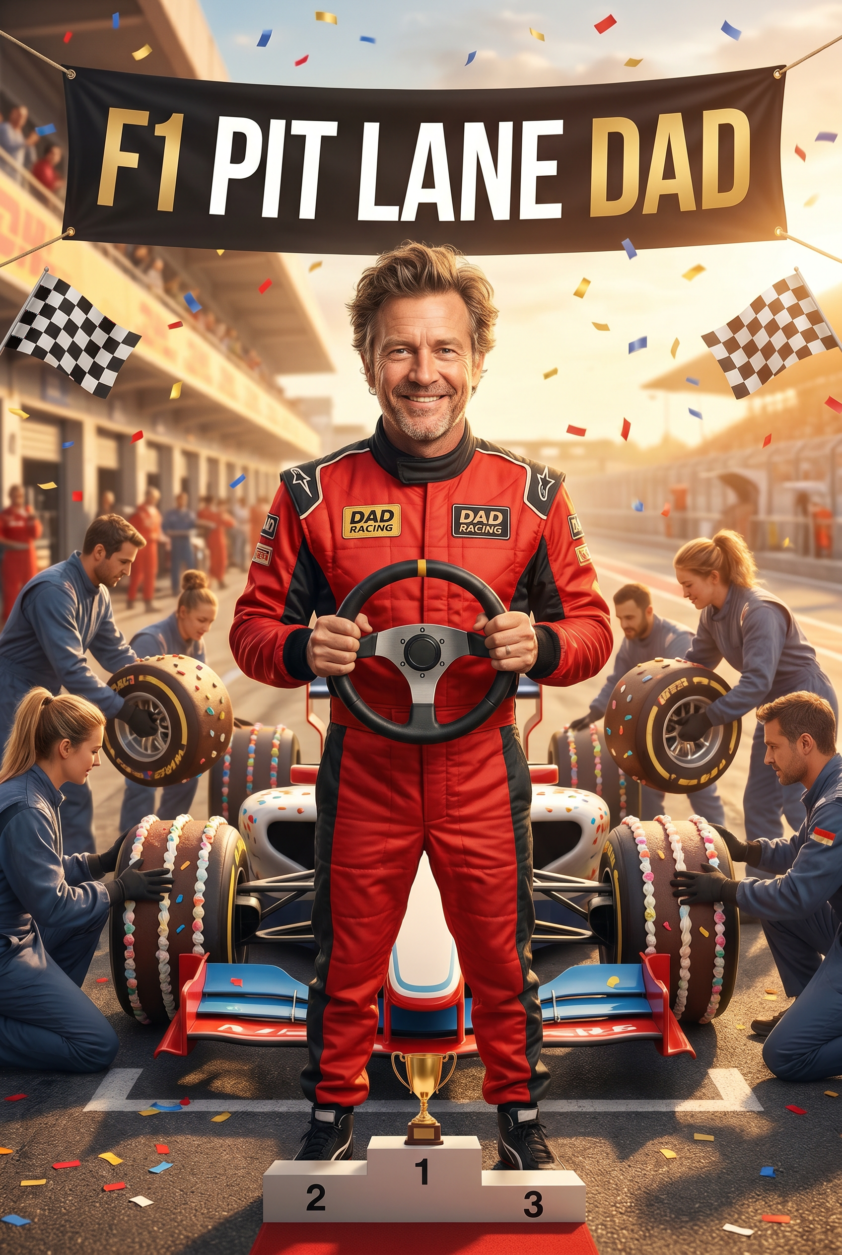 F1 Pit Lane Dad Father's Day card preview
