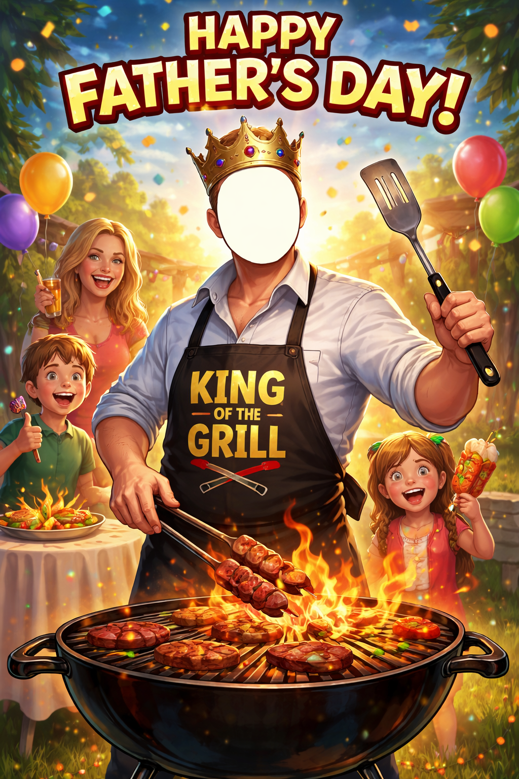 Fathers Day Grill King card preview
