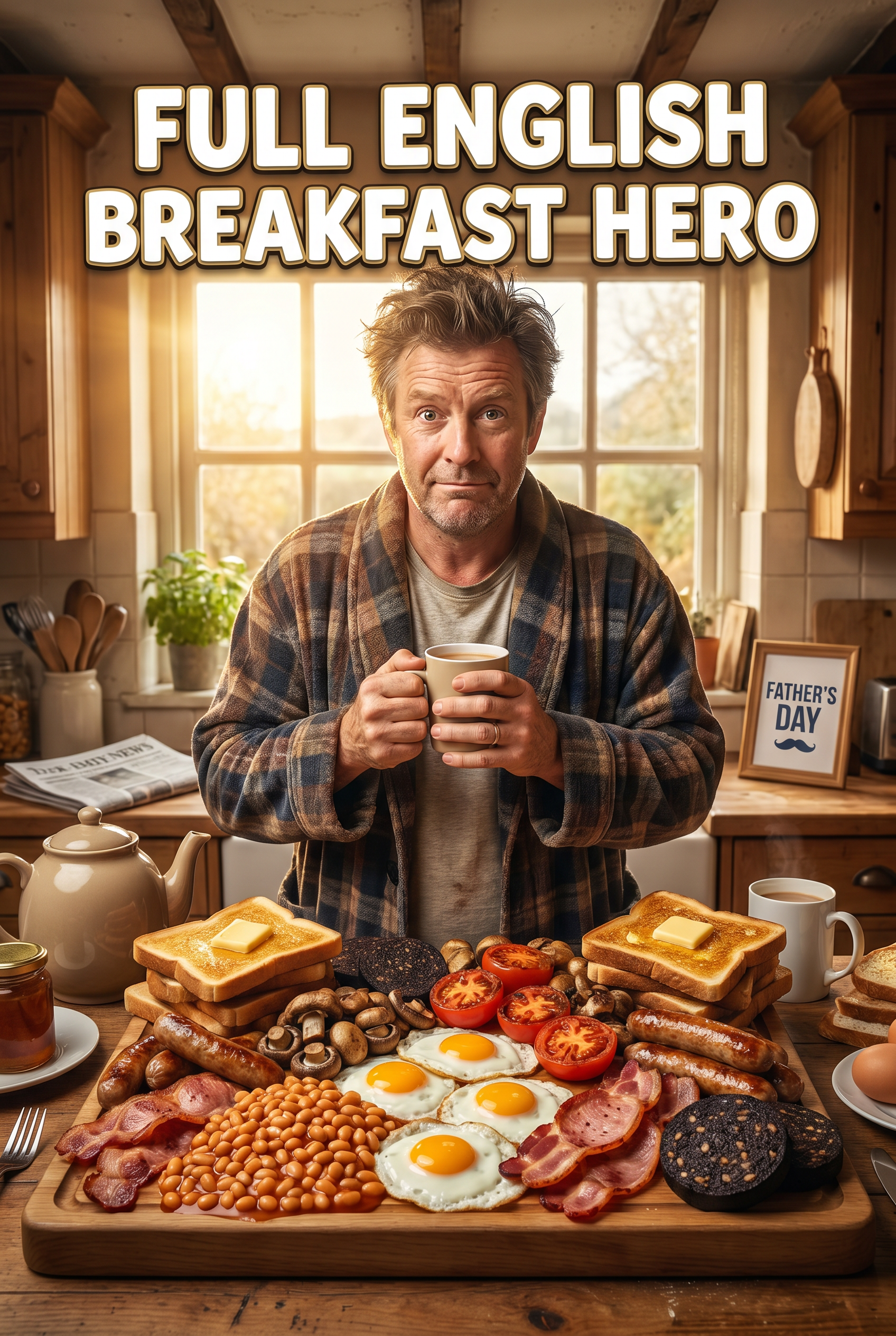Full English Breakfast Hero Father's Day card preview