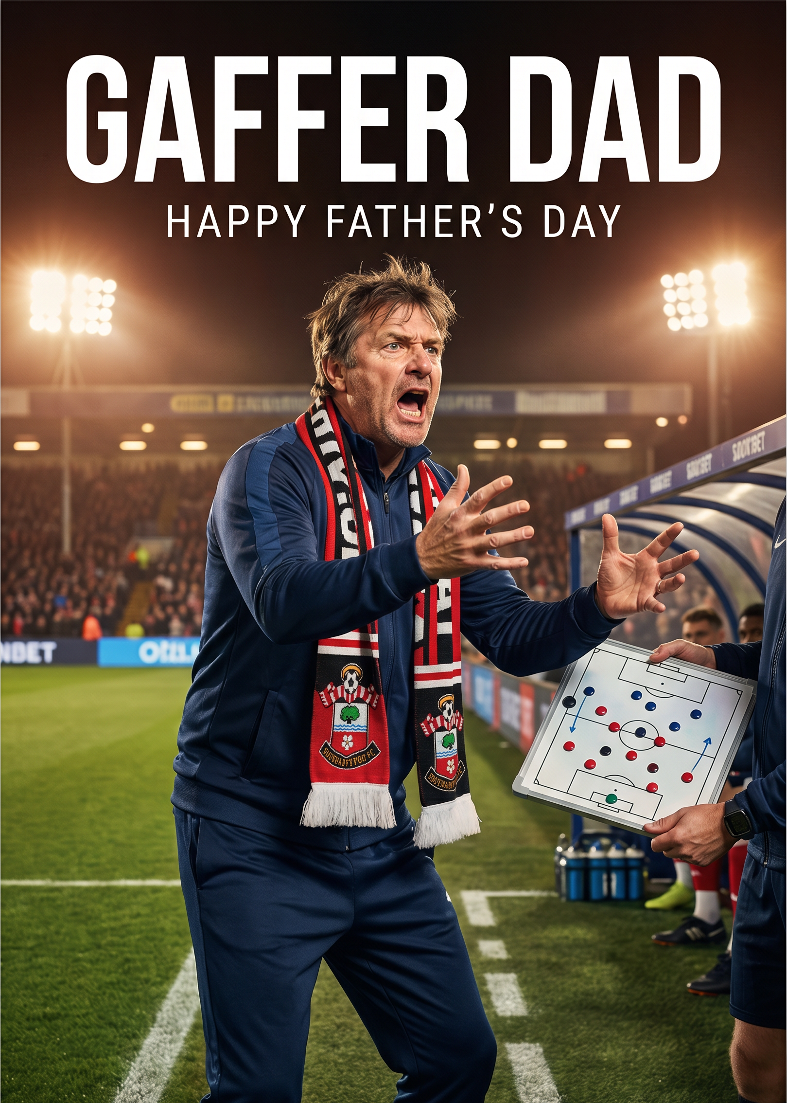 Premier League Manager Dad Father's Day card preview