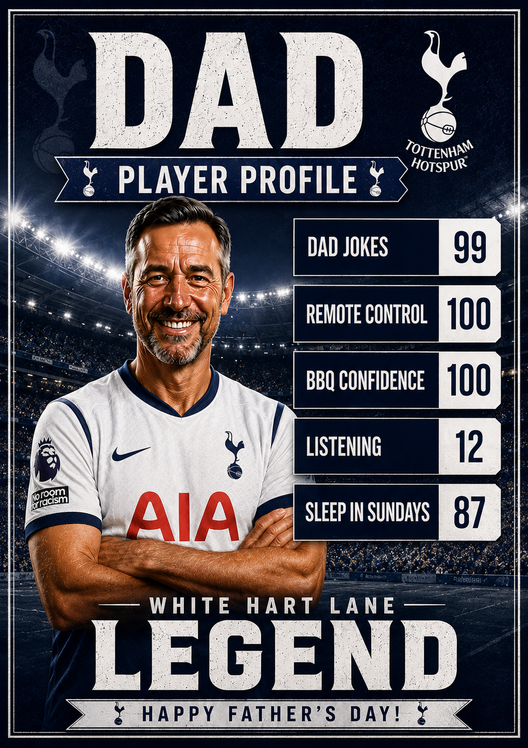 Spurs Player Profile Dad Father's Day card preview